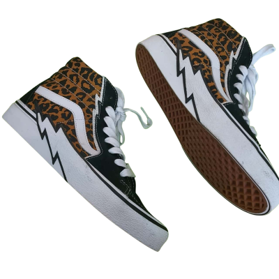Vans Leopard Skate Shoes size: US 7 Suede Mix Animal Print Sneakers