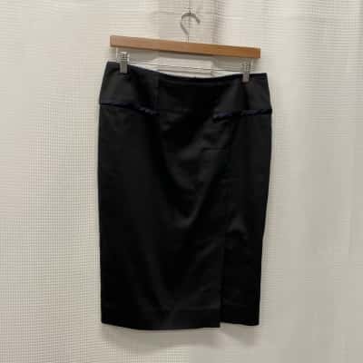 Cue Womens  Size 14 Midi Skirt Black  