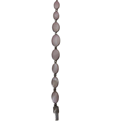Pink Mother Of Pearl Sterling Silver Bracelet 