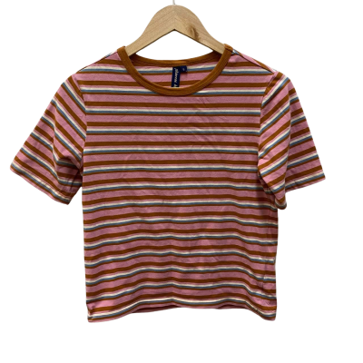 Princess Highway Womens  Size 6 Short Sleeve Top Blue / Brown / Pink  / White 