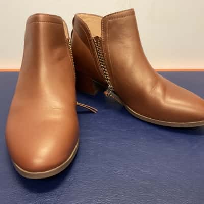 Frankie4 Novak Cognac Metallic Leather Ankle Boots Woman’s US 8.5