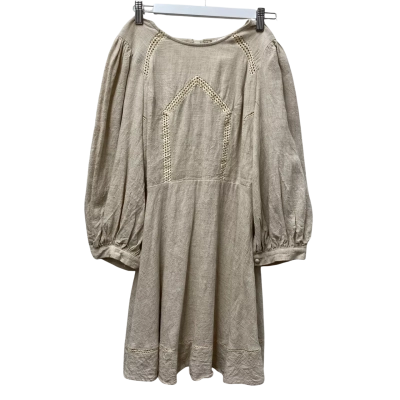  Esther & Co Womens  Size 12 Midi 100% Cotton Dress Beige - New with Tags 