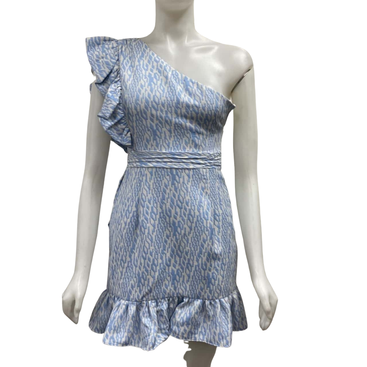 Vmmymilo Ss 7 8 Dress Blue Patterned