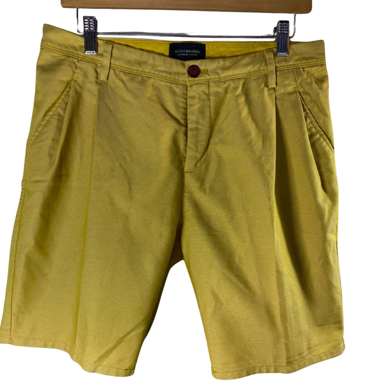 Scotch & Soda Mens Chino Shorts Size 31 Yellow (s)