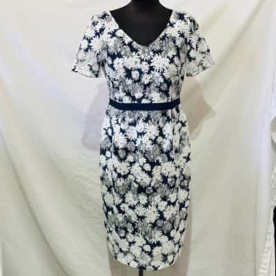 PERRI CUTTEN Size 10 Midi Dress Blue 