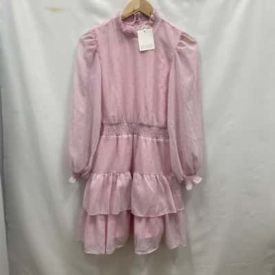 Saffron & Clover Kids Frilled Dress Size 14 Light Pink RRP$100