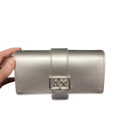 ARMANI EXCHANGE Women’s Silver Clutch with Strap BNWT