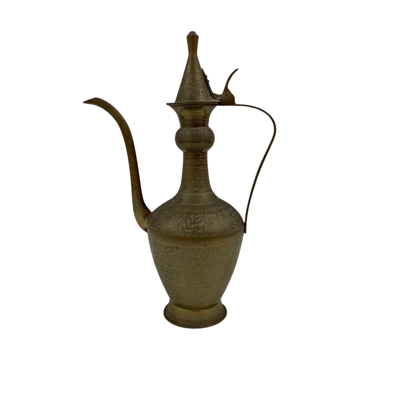 Antique Engraved Brass Teapot