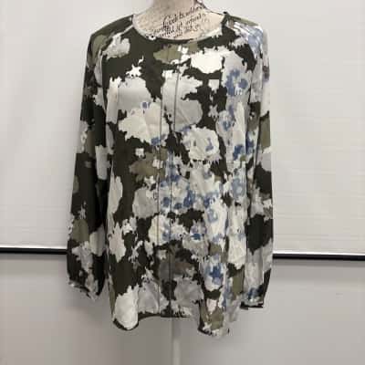 David Lawrence Womens  Size 16 Long Sleeve Shirt Green 