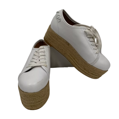 Jaggar Women's Size 36 Leather Platforms Shoes  White 