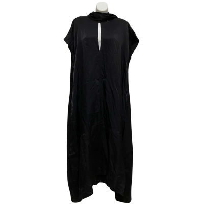  Cos Womens  Size 16 Bow - Detail Asymmetric  Midi Dress Black  