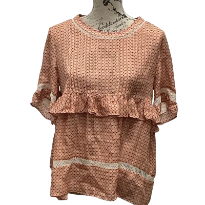 Cable Melbourne Womens  Size S Blouse Beige / Brown / Pattern 