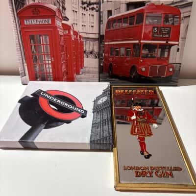 London Pack - includes prints & BeefEater mirror sign 