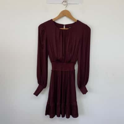 Forever New Burgundy Long SLeeve Mini Dress  Size 6 