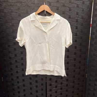 Sportscraft Womens  Size 10 Short Sleeve Shirt White 