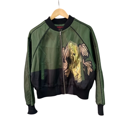 Cooper Womens  Size M Panther Bomber Jacket Black  / Green 