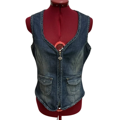 Harley Davidson Womens  Size M Denim Jacket Blue 