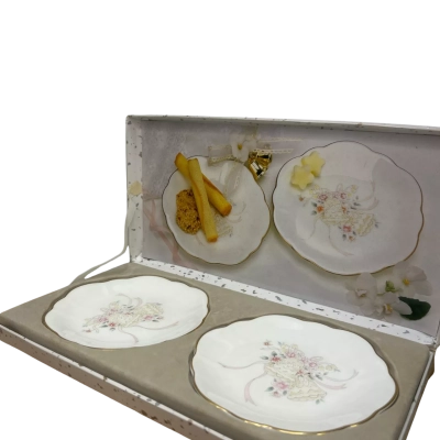 Mikasa Japan Bone China Plates x 2 Forever Love Bells & Floral In Original Box