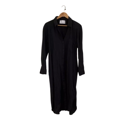 D-Luxe / Decjuba Womens Linen Size M Long Sleeve Dress / Midi Dress Black  