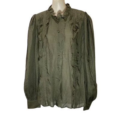 Witchery 100% Silk Riffle Blouse Size 14 - New with Tags
