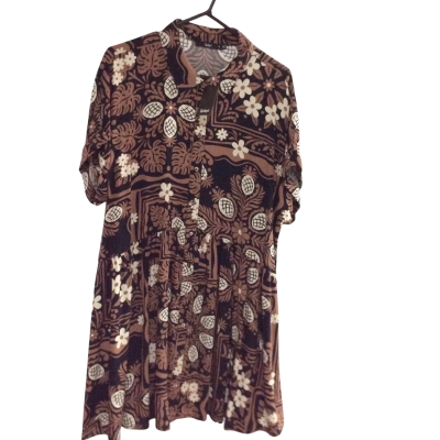 Sportsgirl Womens  Size 16 Mini Dress / Short Sleeve Dress  Black  / Brown / Cream 