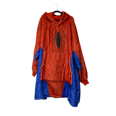 Zing Marvel Spiderman Kids Blanket Hoodie Blue / Red 