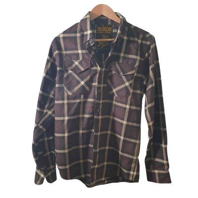  Mens DIXXON Size S Flannel Brown 