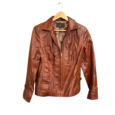 Genuine Leather Brown Jacket Women's size L