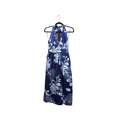 Basque Womens  Size 10 Halter Neck Dress Floral / Purple / White 