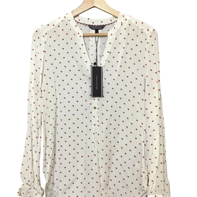 NWT Tommy Hilfiger Womens  Size 4 Long Sleeve Top White 
