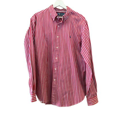 Ralph Lauren Mens  Size XL Business Shirt / Long Sleeve Shirt Black  / Blue / Red / Striped / White 