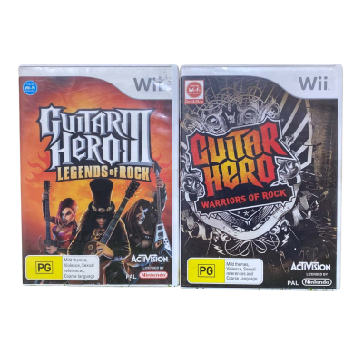 Nintendo Wii Guitar Hero 3 & Guitar Hero Warriors Of Rock Games
