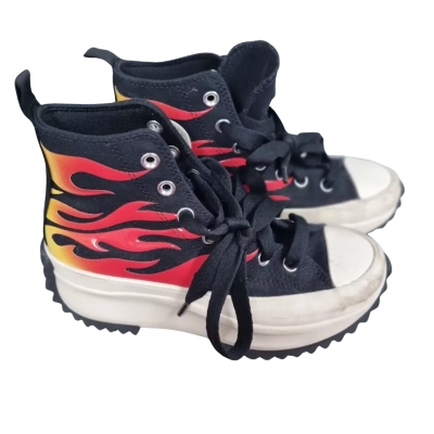 Converse Chuck Taylor Women's Size 6.5 Platform Flame Print Athletic Shoes