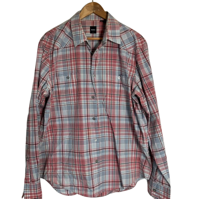 Hugo Boss Mens  Size XL Checked Shirt Slim Fit
