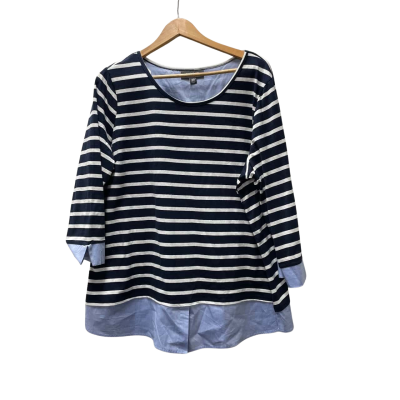 Autograph BNWT Womens  Size 20 3/4 Sleeve Top Navy Blue / White 