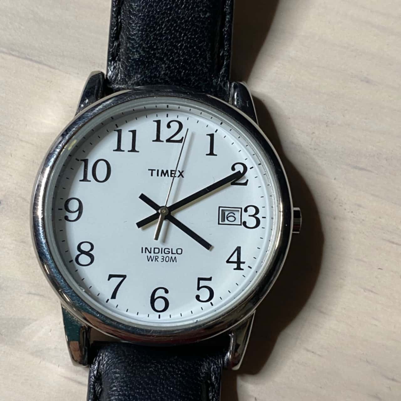 TIMEX Ladies Black Leather Band Watch (s)