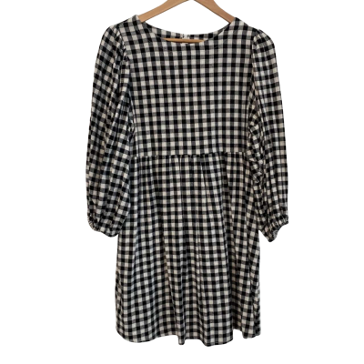 White Closet Womens  Size 6 Casual Dress Black and White Gingham 