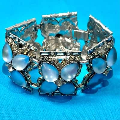 Vintage Silver Blue Stone Bracelet