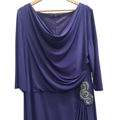 EVE HUNTER Dark Purple Special Occasions Dress with Sequin Detail in Size 18