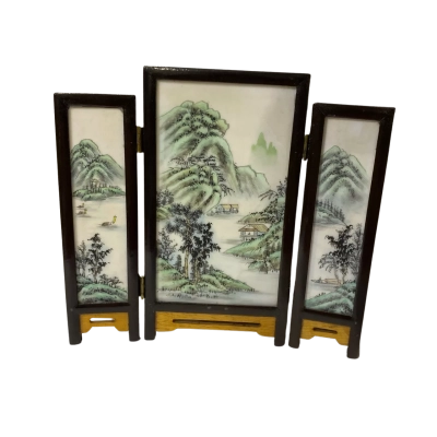 Vintage Asian Miniature Handpainted Stone 