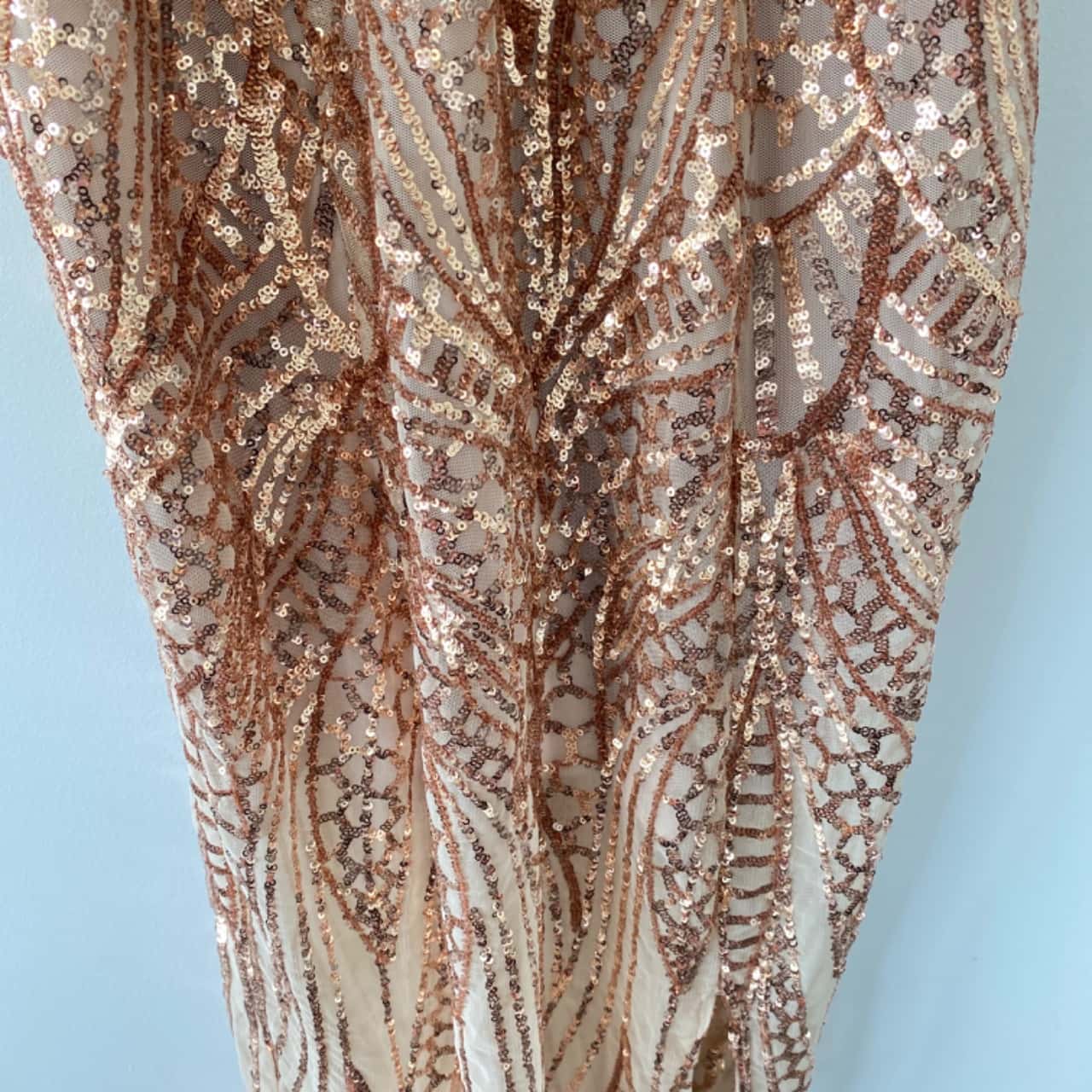 Showpo Brown Sequin Mesh Front Split Maxi Dress Size 14 / XL (s) - Used As  New | Salvos Stores
