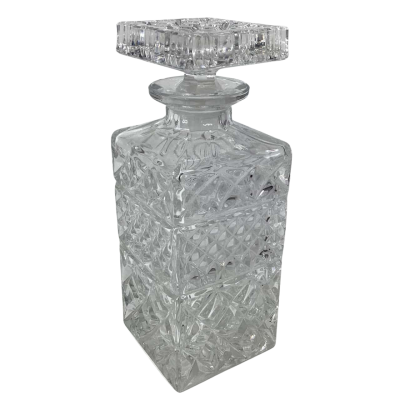 Vintage lead crystal square decanter 700 ml