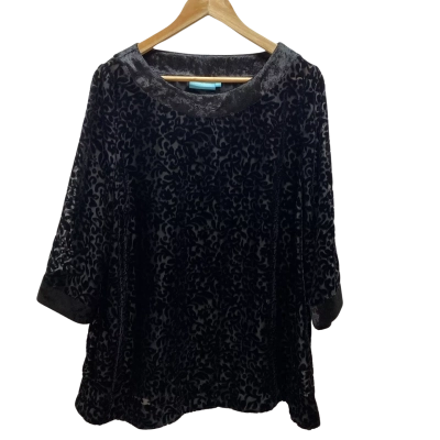 Blue Illusion Womens  Size L Black Top
