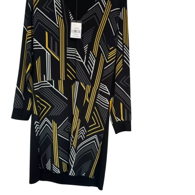  Mado et les Autres Womens  Size 42 Casual Dress Black  / Grey / Pattern / White / Yellow 