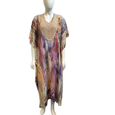 Inoa Womens To Fit Up AUS Size 14 Patterned Kaftan Multicoloured