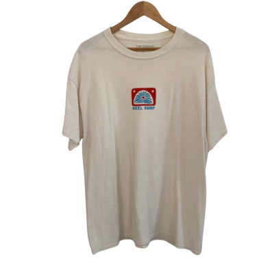 Kane Lehannuer x Keel Surf & Supply Mens  Size XL Short Sleeve Shirt Off White 