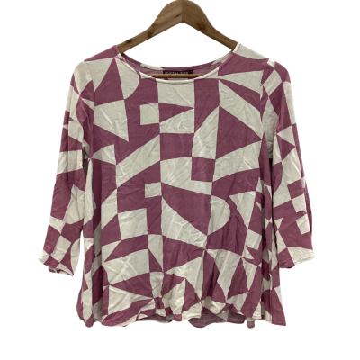 Mister Zimi Womens  Size 10 3/4 Sleeve Top Beige / Pink  