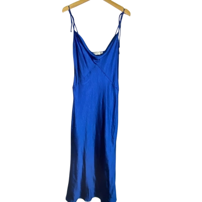 HELLO MOLLY Womens  Size 10 Maxi Dress / Shoestring Strap Dress Blue 