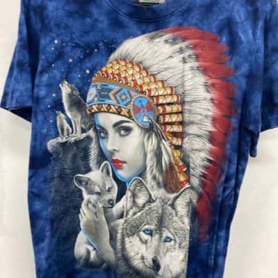 Indian woman  Womens  Size M T-shirts Blue / Multicoloured 