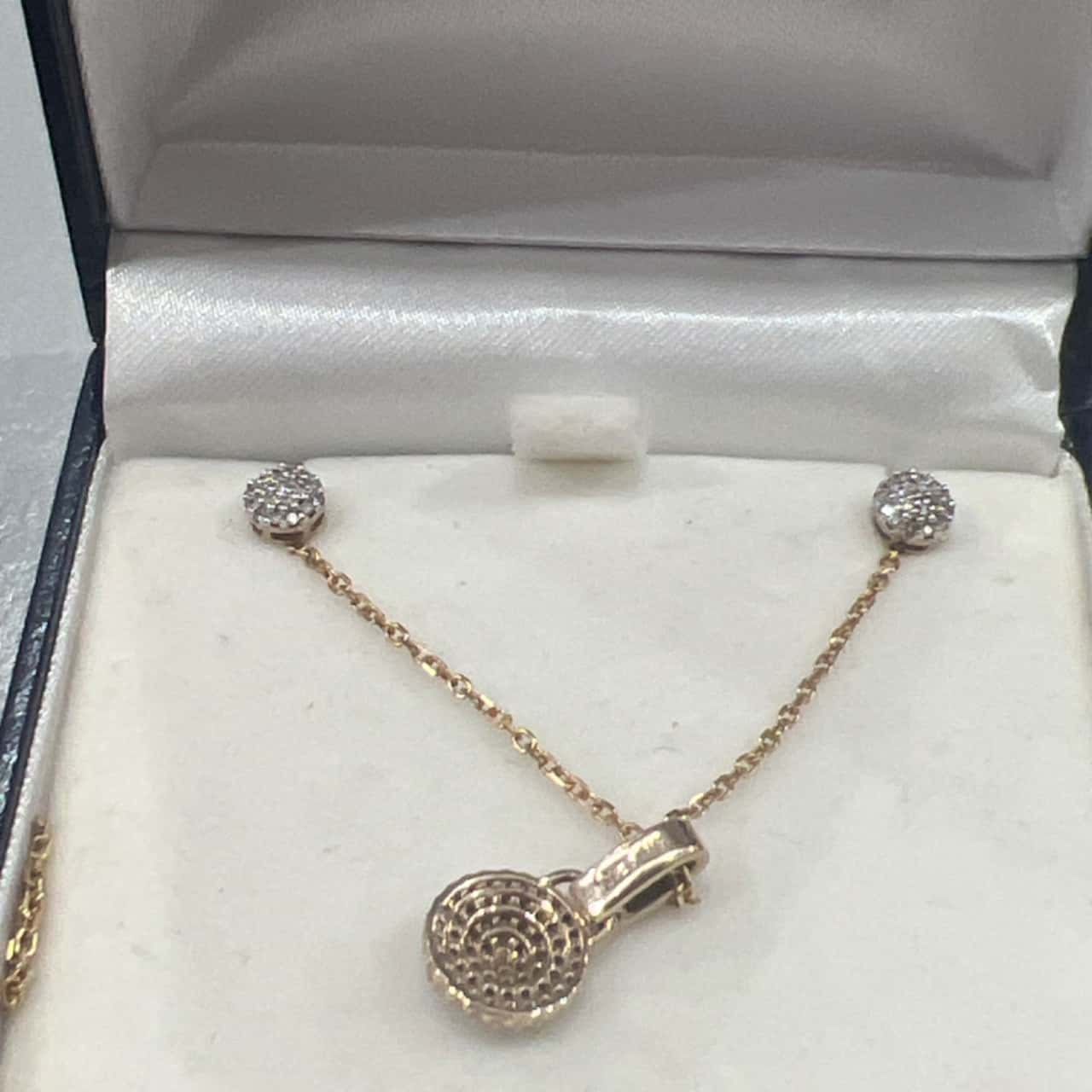 Prouds the Jewellers Womens DiamondNecklace & Earring Set